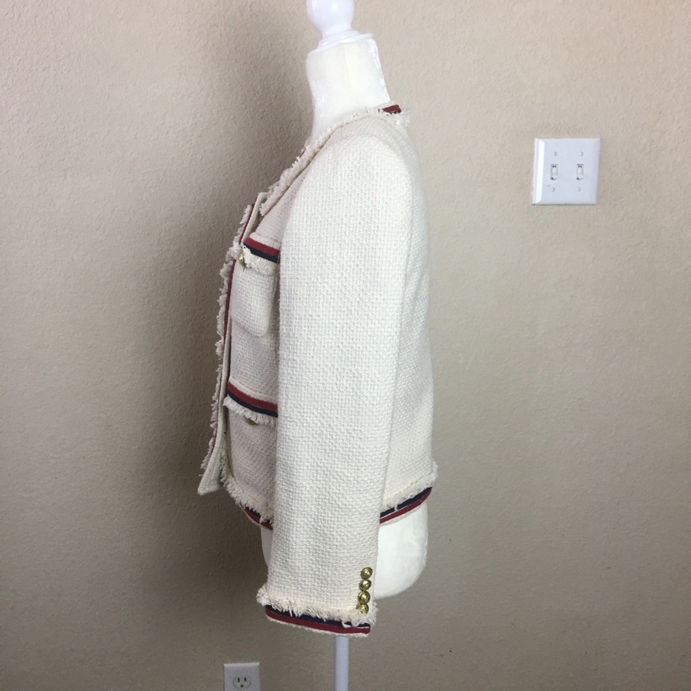 ❤️SOLD❤️J.Crew Fringe Tweed Ivory Blazer - Picture 8 of 8